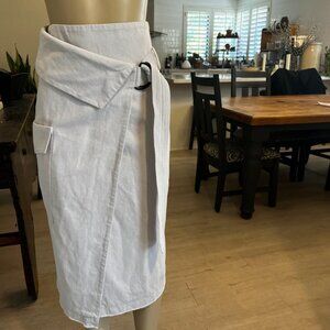 SCHAI CARGO POCKET UTILITY WRAP SKIRT - OFF WHITE IN COLOR